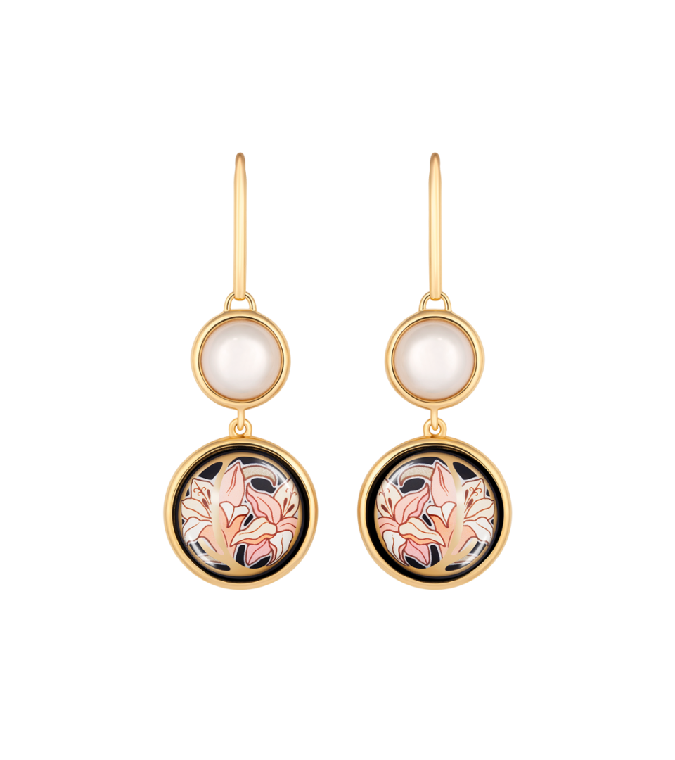 Earrings Tandem with Pearl