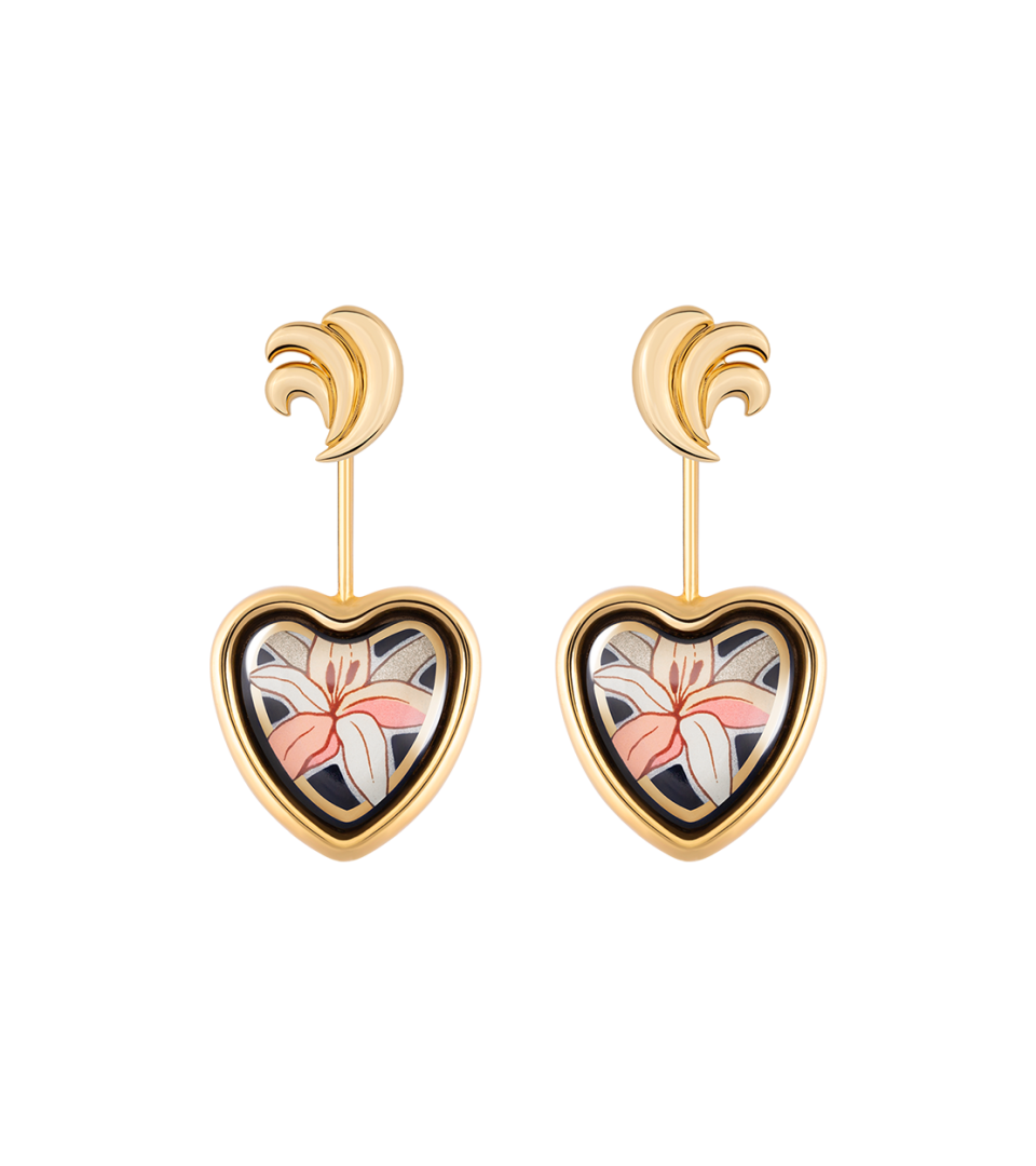 Corazón Ohrringe mit Wings