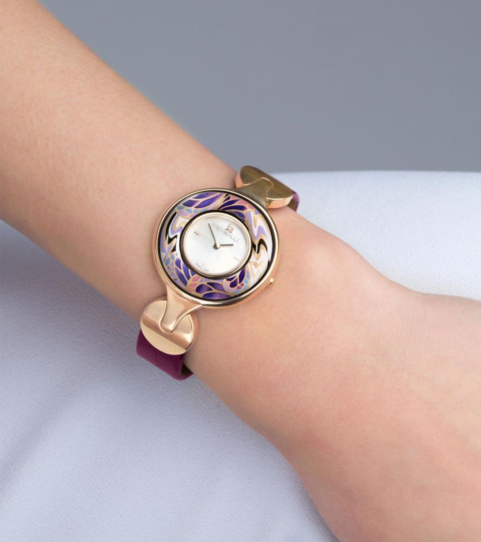 Watch Helena / Alligator Watch Strap - violet