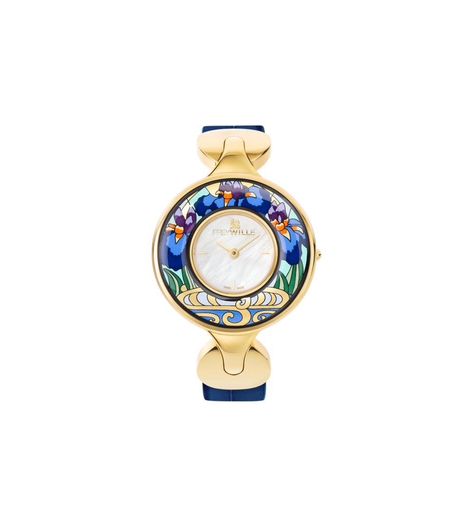 Watch Helena / Alligator watch strap - blue