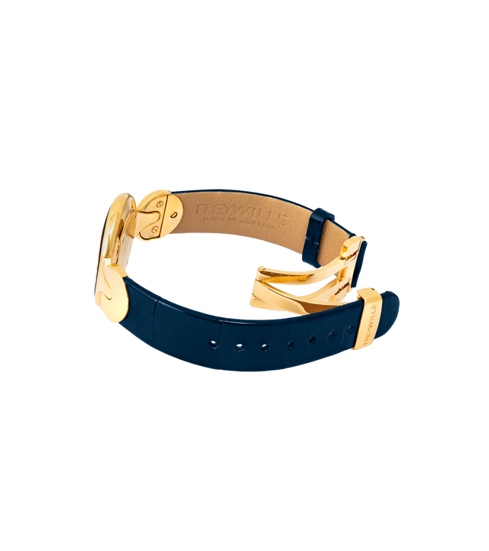 Watch Helena / Alligator watch strap - blue