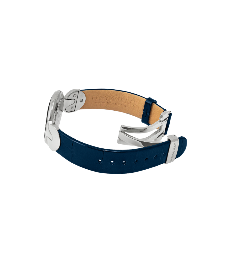 Watch Helena / Alligator watch strap - blue