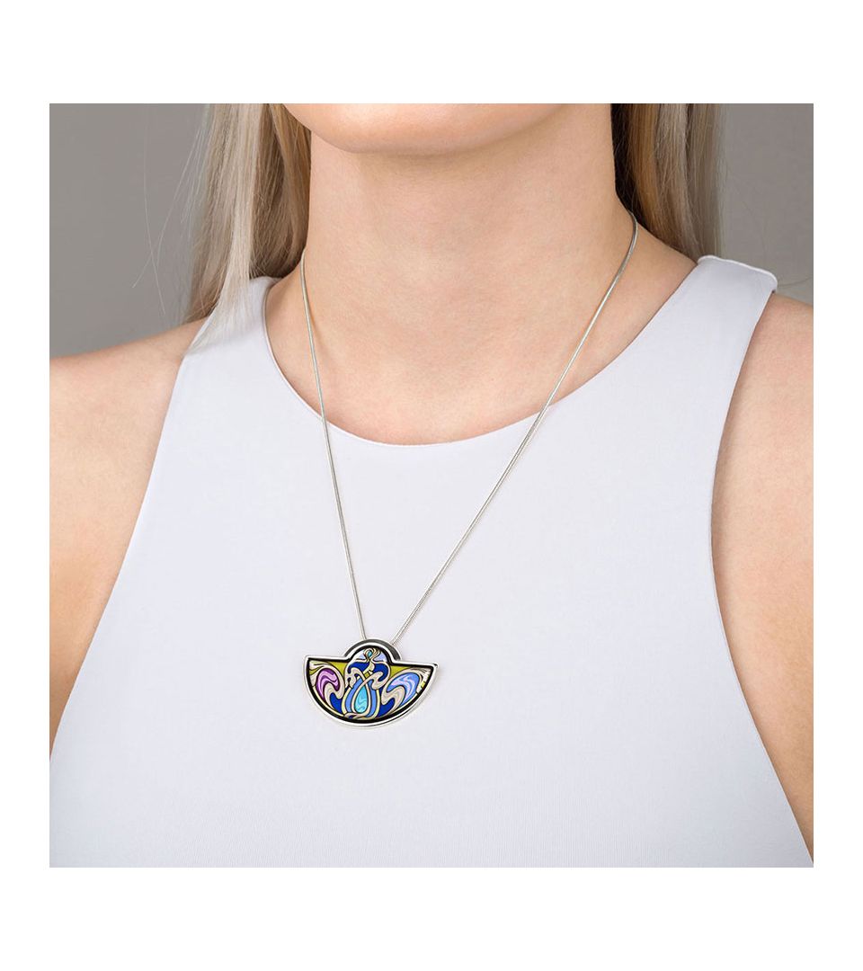 Pendentif Demi-Lune & Chaîne Serpentine