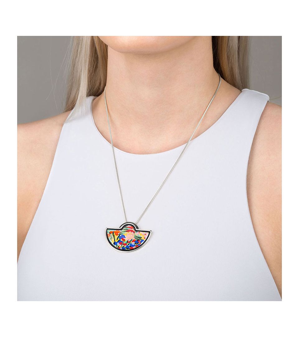 Pendentif Demi-Lune & Chaîne Serpentine
