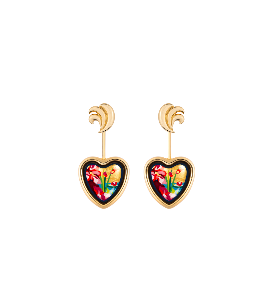 Corazón Ohrringe mit Wings