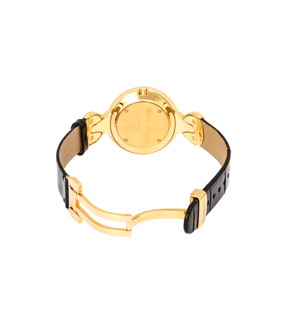 Watch Helena / Alligator watch strap - black